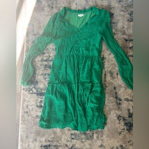 ODDY Vibrant Green Long Sleeve Dress